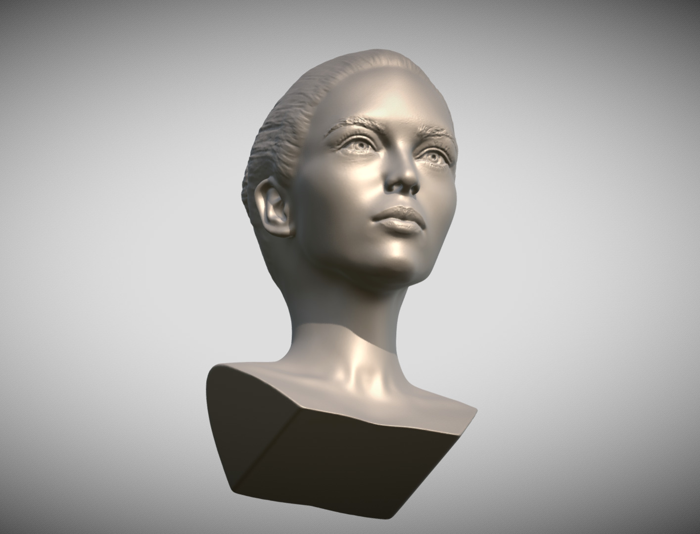 Attractive woman bust 3D printing ready 8 3D print model_14