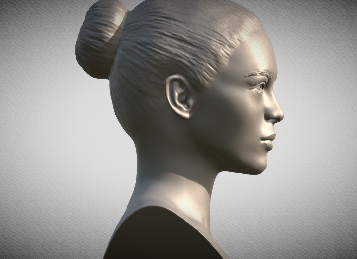 Attractive woman bust 3D printing ready 8 3D print model_7