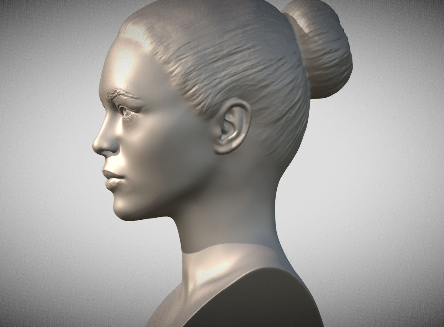 Attractive woman bust 3D printing ready 8 3D print model_3