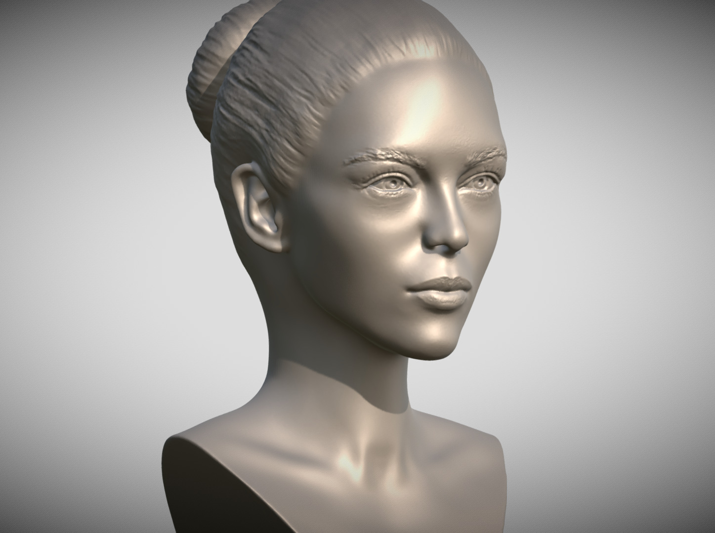 Attractive woman bust 3D printing ready 8 3D print model_8
