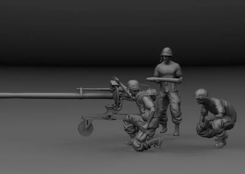 M40 VIETNAM RECOILLESS GUN WITH ITS GUNNER 3D print model_0