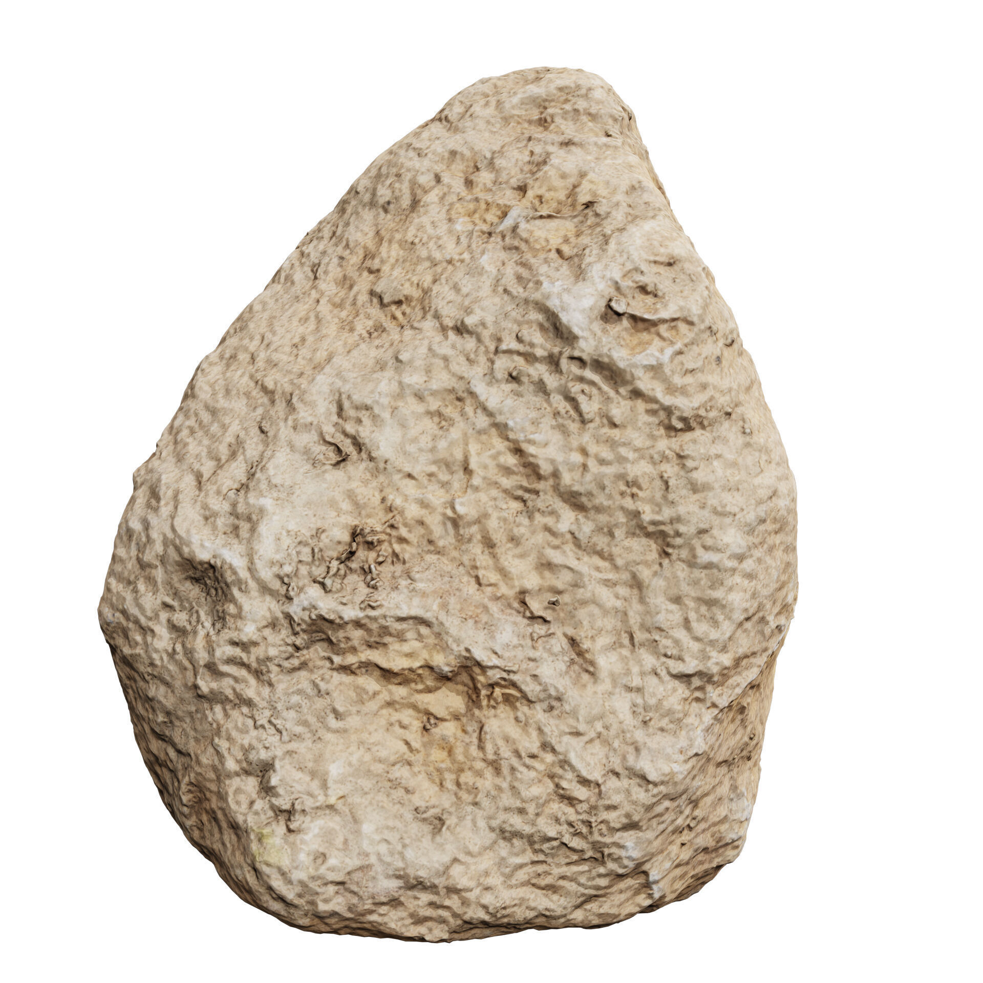 3D Scanned Stone 04 - high poly - low poly 3D model_2