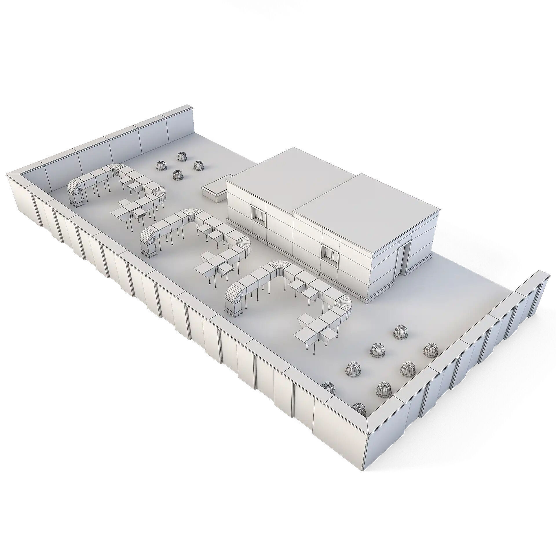 Tenement Building Roof Floor Low-poly 3D model_7