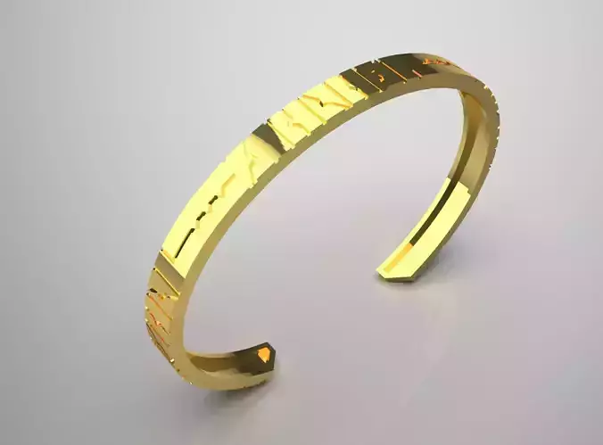 Puzzle design cuff bracelet model bg0032 3D print model