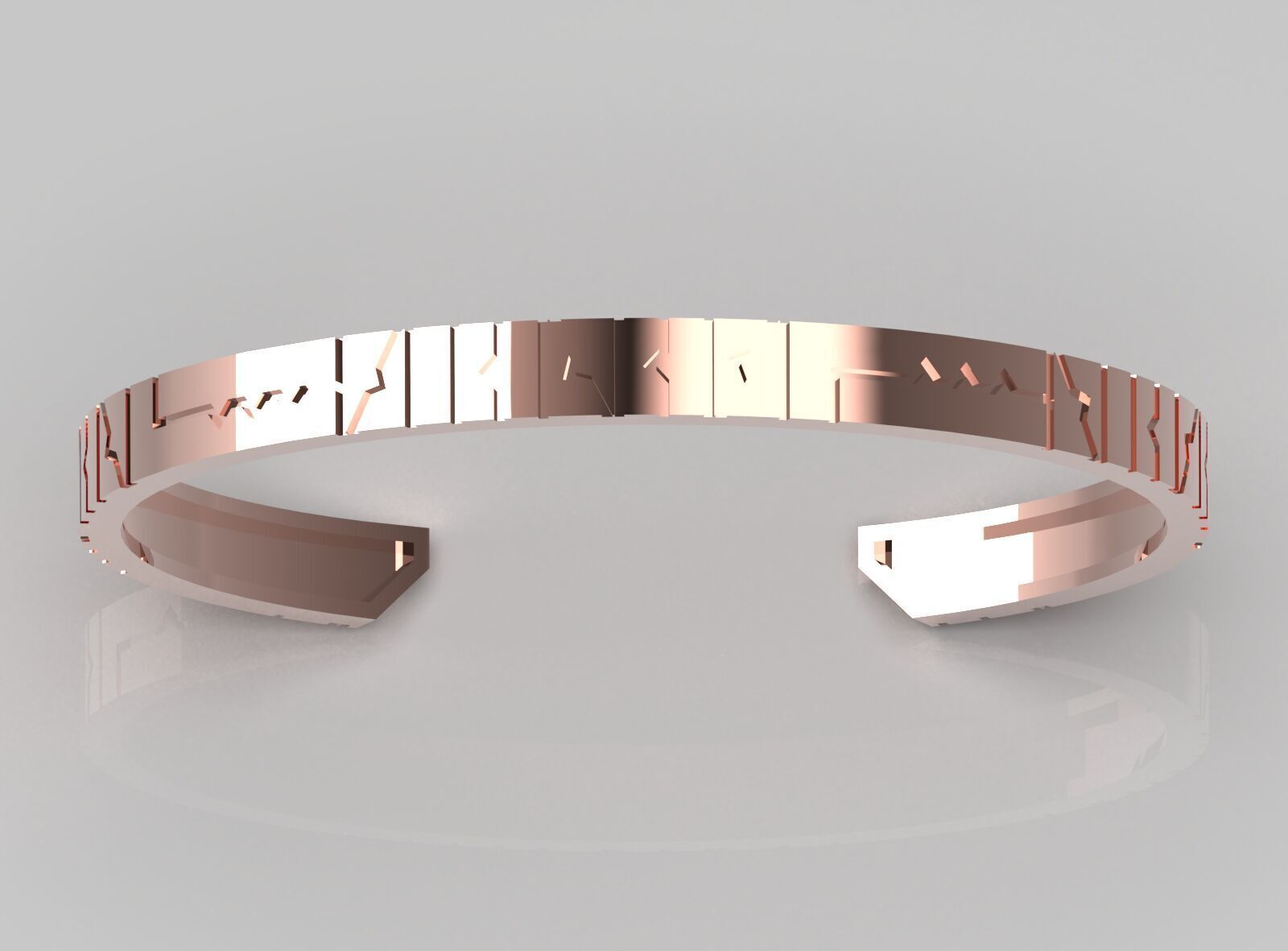 Puzzle design cuff bracelet model bg0032 3D print model_11