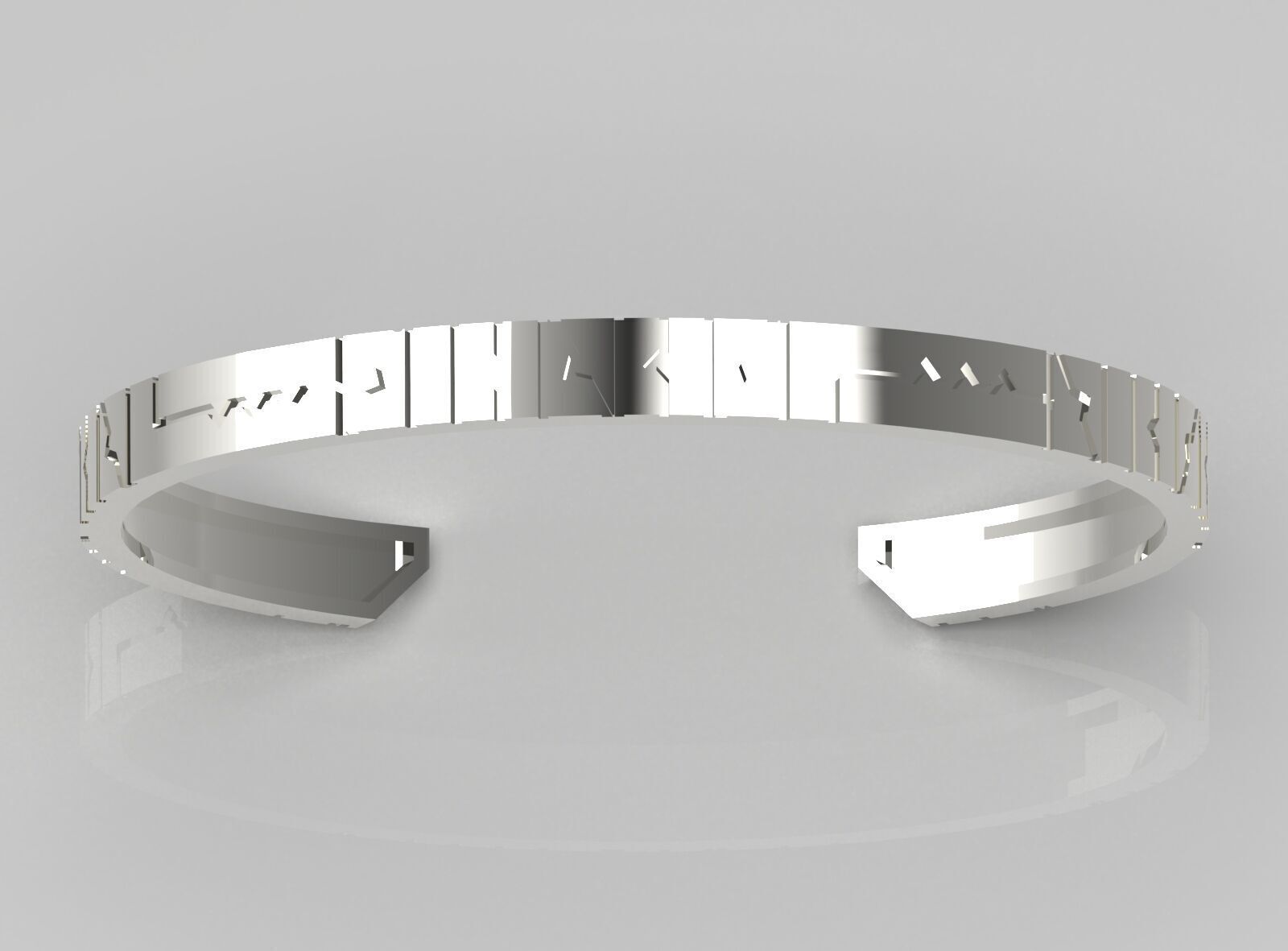 Puzzle design cuff bracelet model bg0032 3D print model_10