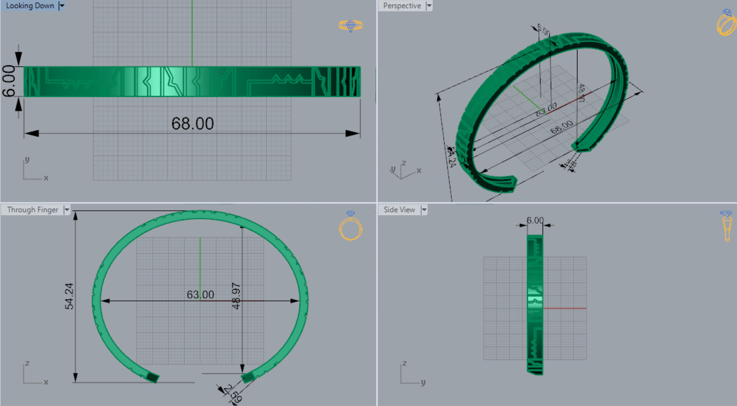Puzzle design cuff bracelet model bg0032 3D print model_5