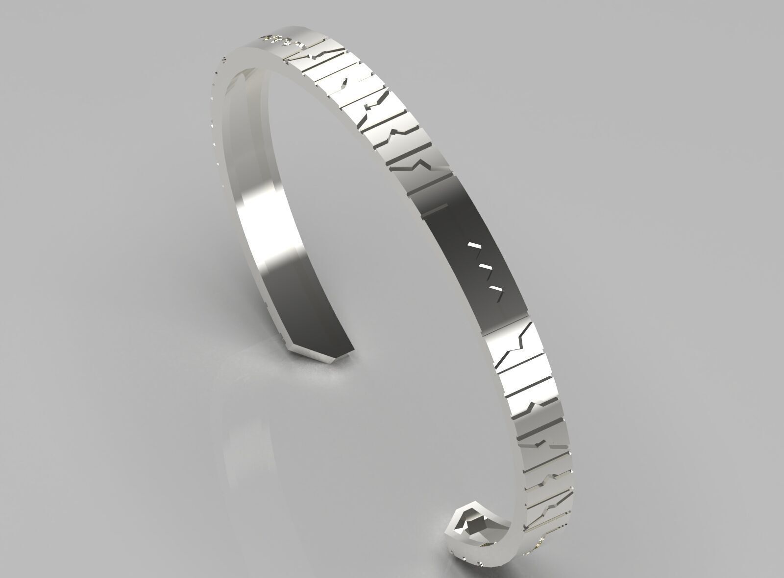 Puzzle design cuff bracelet model bg0032 3D print model_14