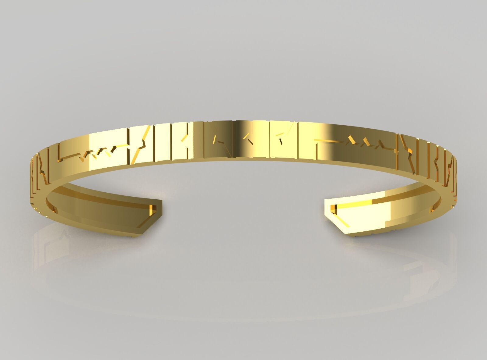 Puzzle design cuff bracelet model bg0032 3D print model_3