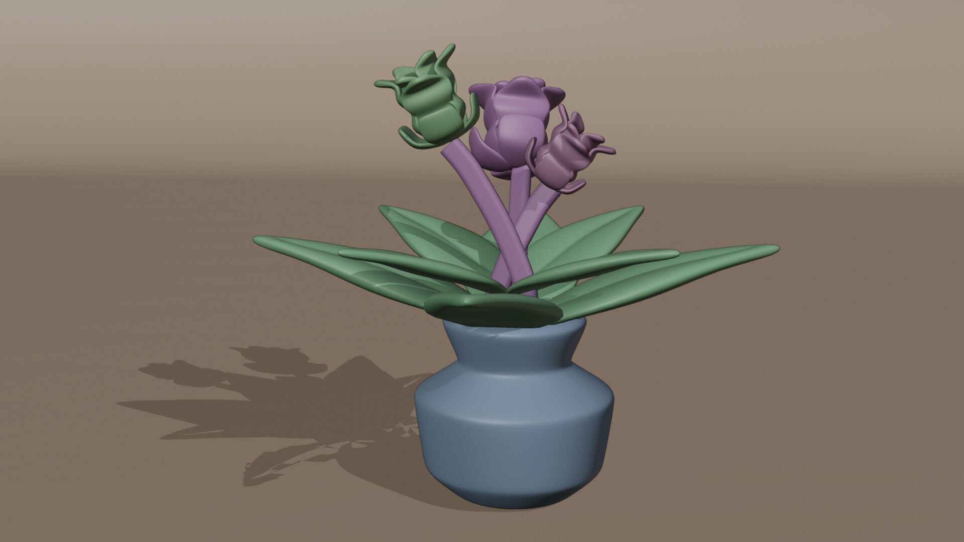 Flower pot  Low-poly 3D model_9