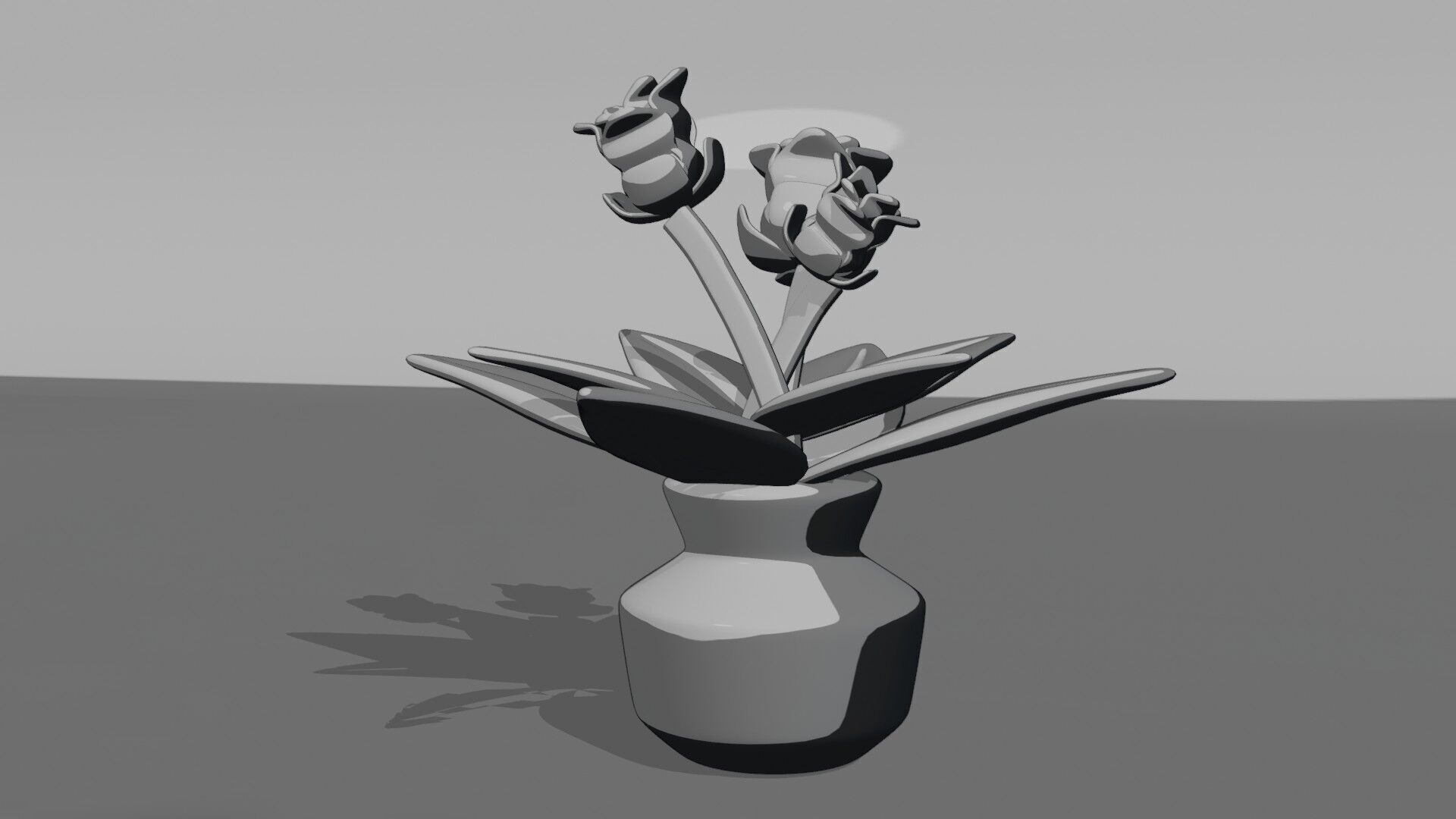 Flower pot  Low-poly 3D model_8