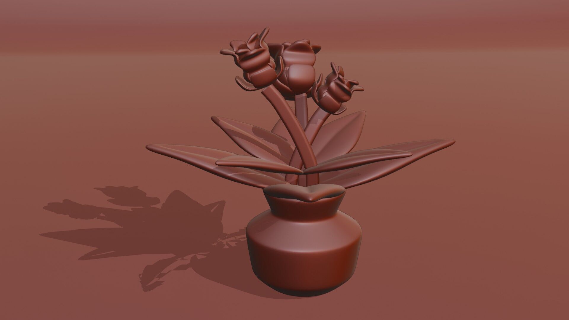 Flower pot  Low-poly 3D model_7