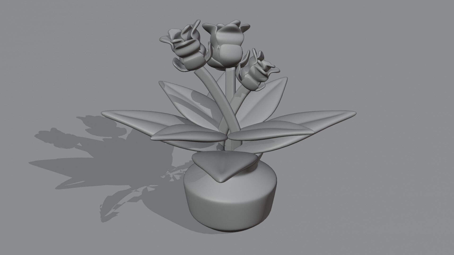 Flower pot  Low-poly 3D model_10
