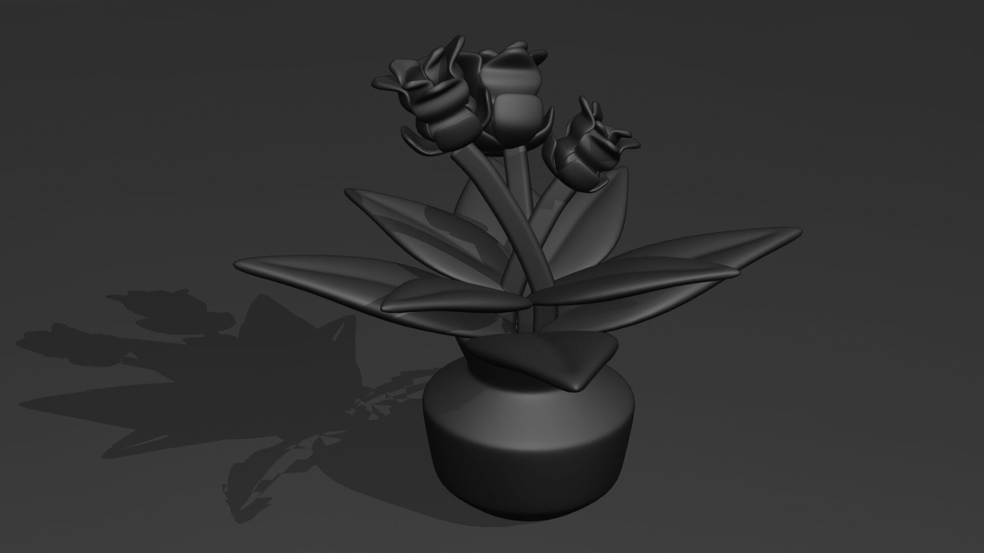 Flower pot  Low-poly 3D model_3