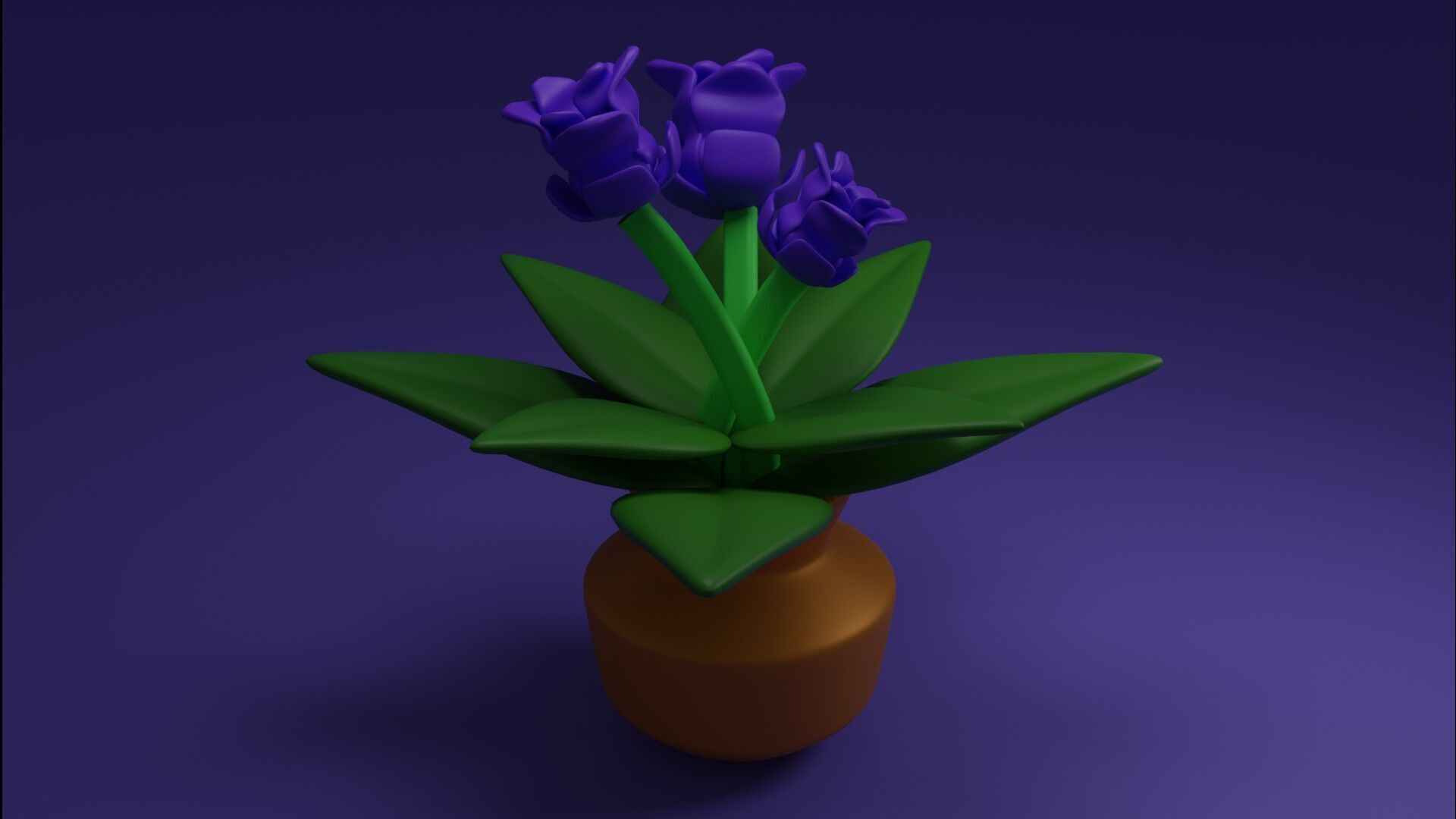 Flower pot  Low-poly 3D model_1
