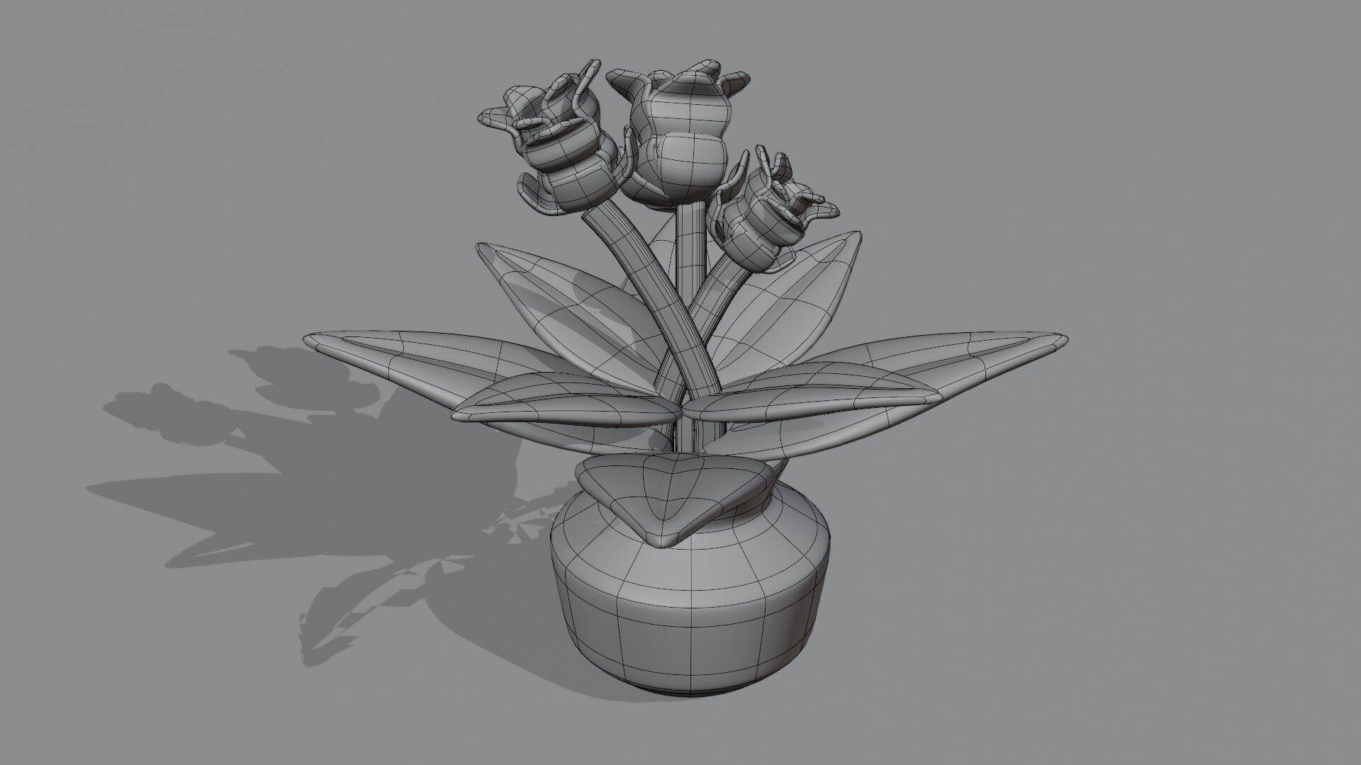 Flower pot  Low-poly 3D model_11