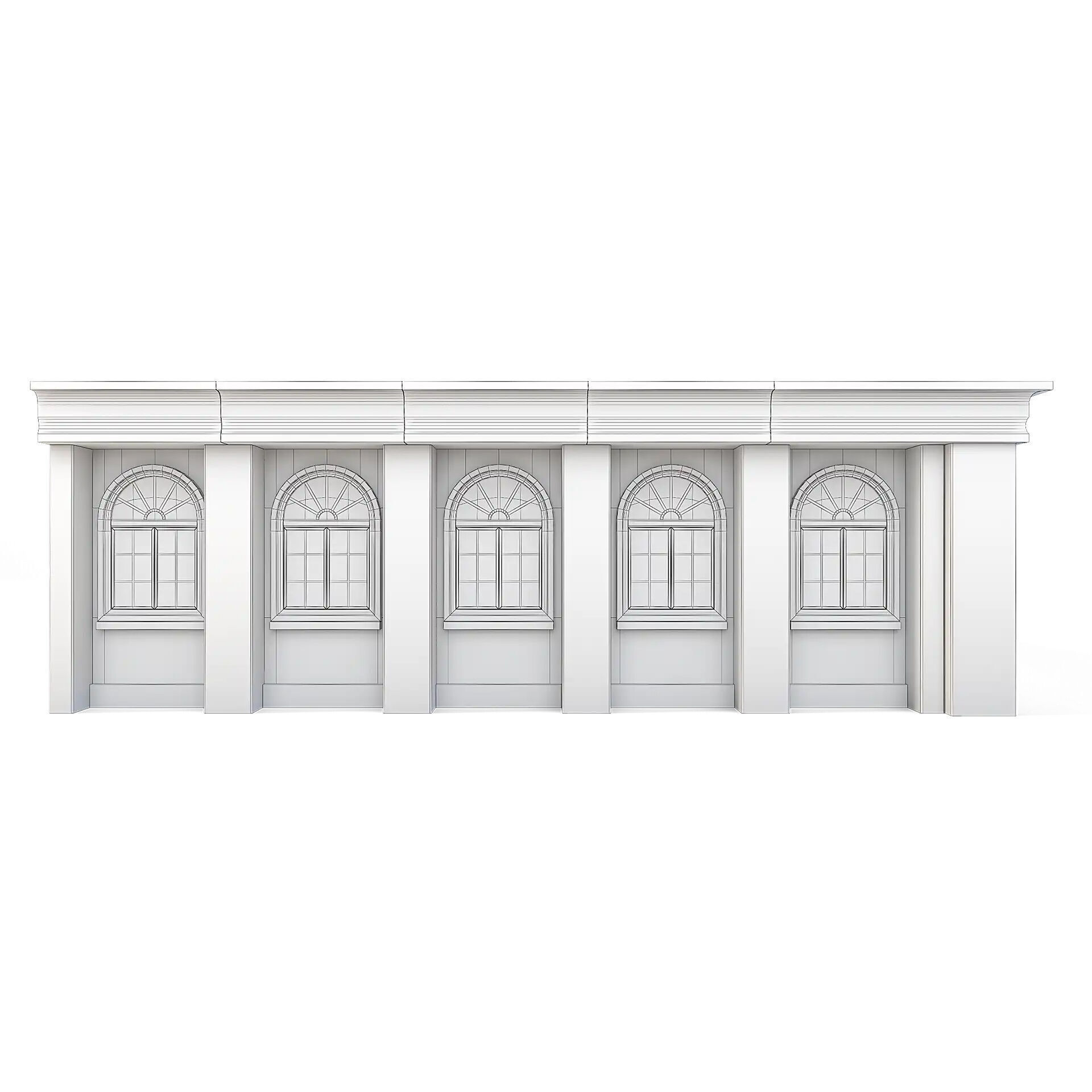 Tenement Building Upper Floor Low-poly 3D model_7