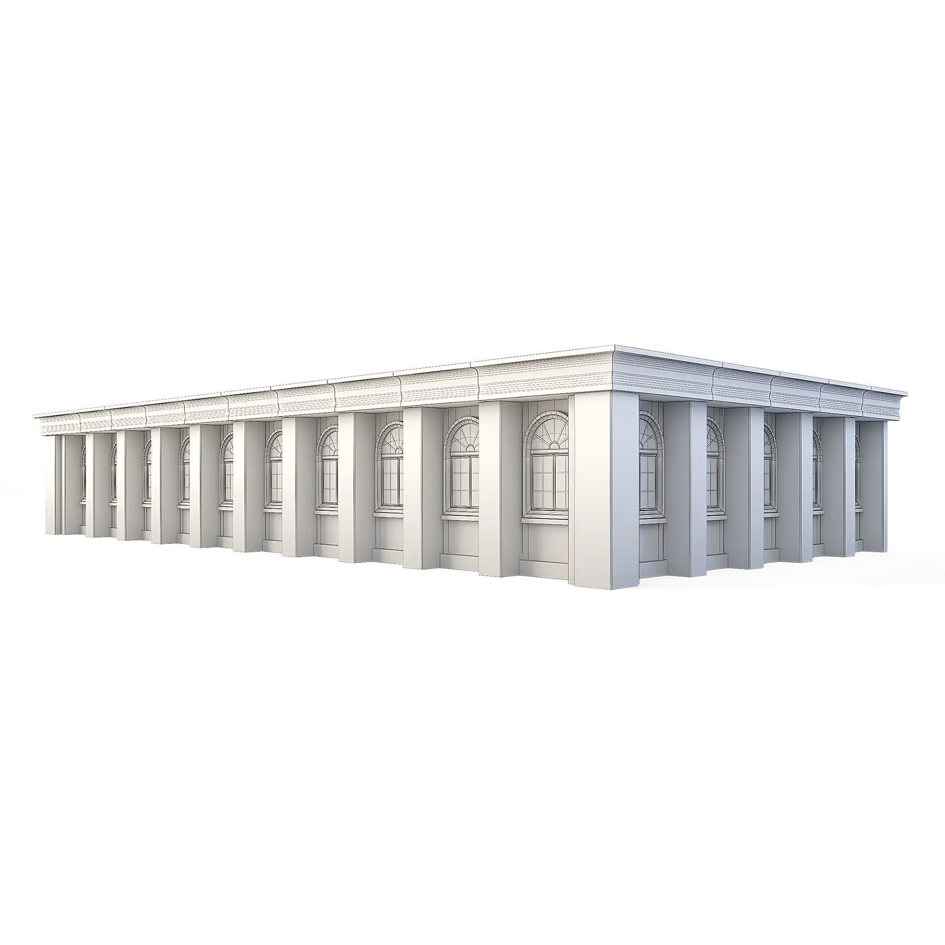 Tenement Building Upper Floor Low-poly 3D model_1