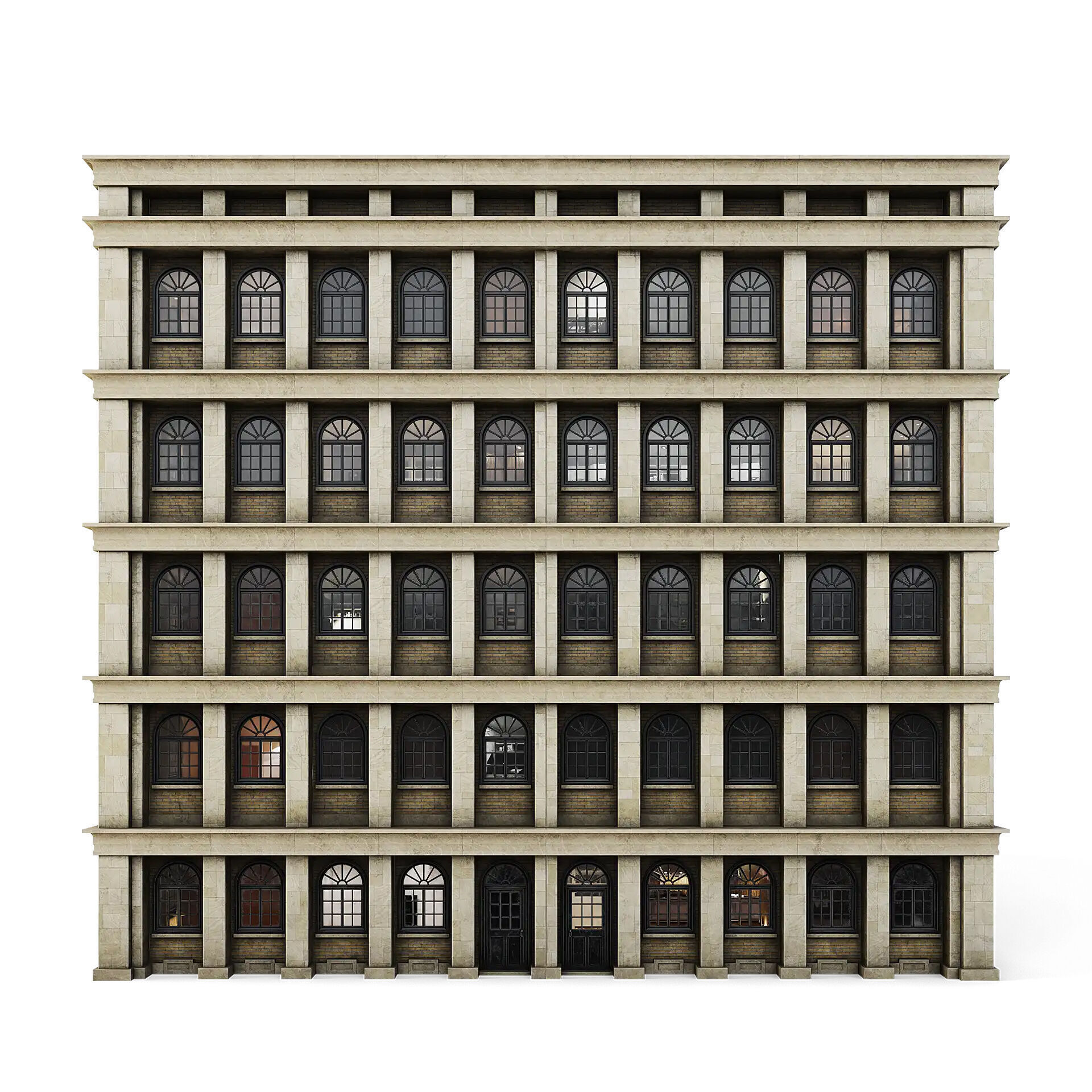 Tenement Building Low-poly 3D model_2