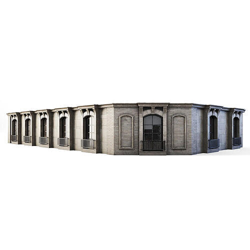 Tenement Building Upper Floor Low-poly 3D model