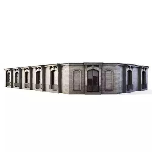 Tenement Building Upper Floor Low-poly 3D model