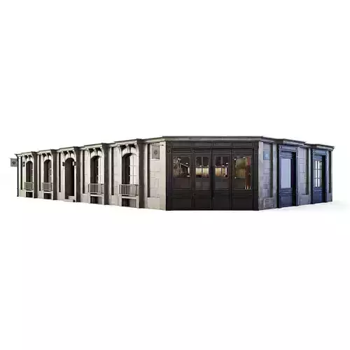 Tenement Building Ground Floor Low-poly 3D model
