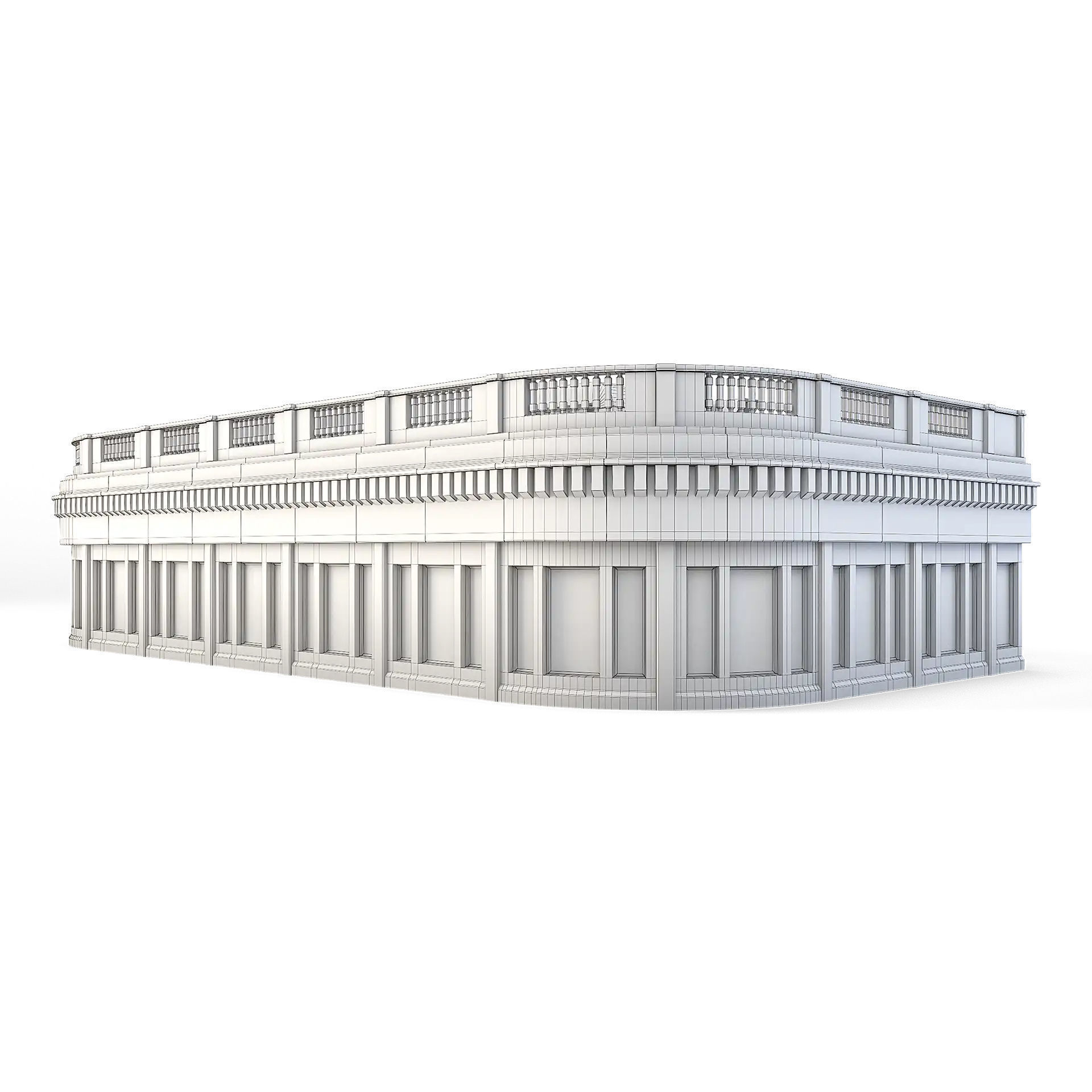 Tenement Building Roof Floor Low-poly 3D model_2