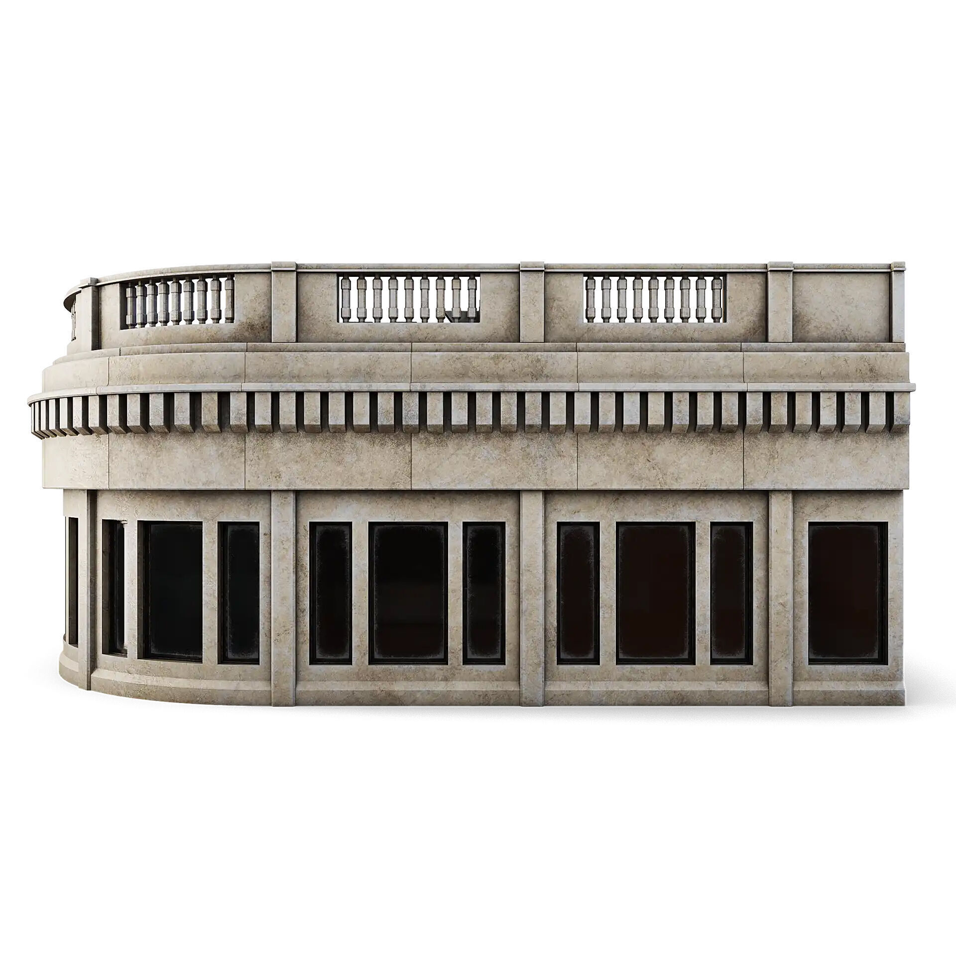 Tenement Building Roof Floor Low-poly 3D model_5