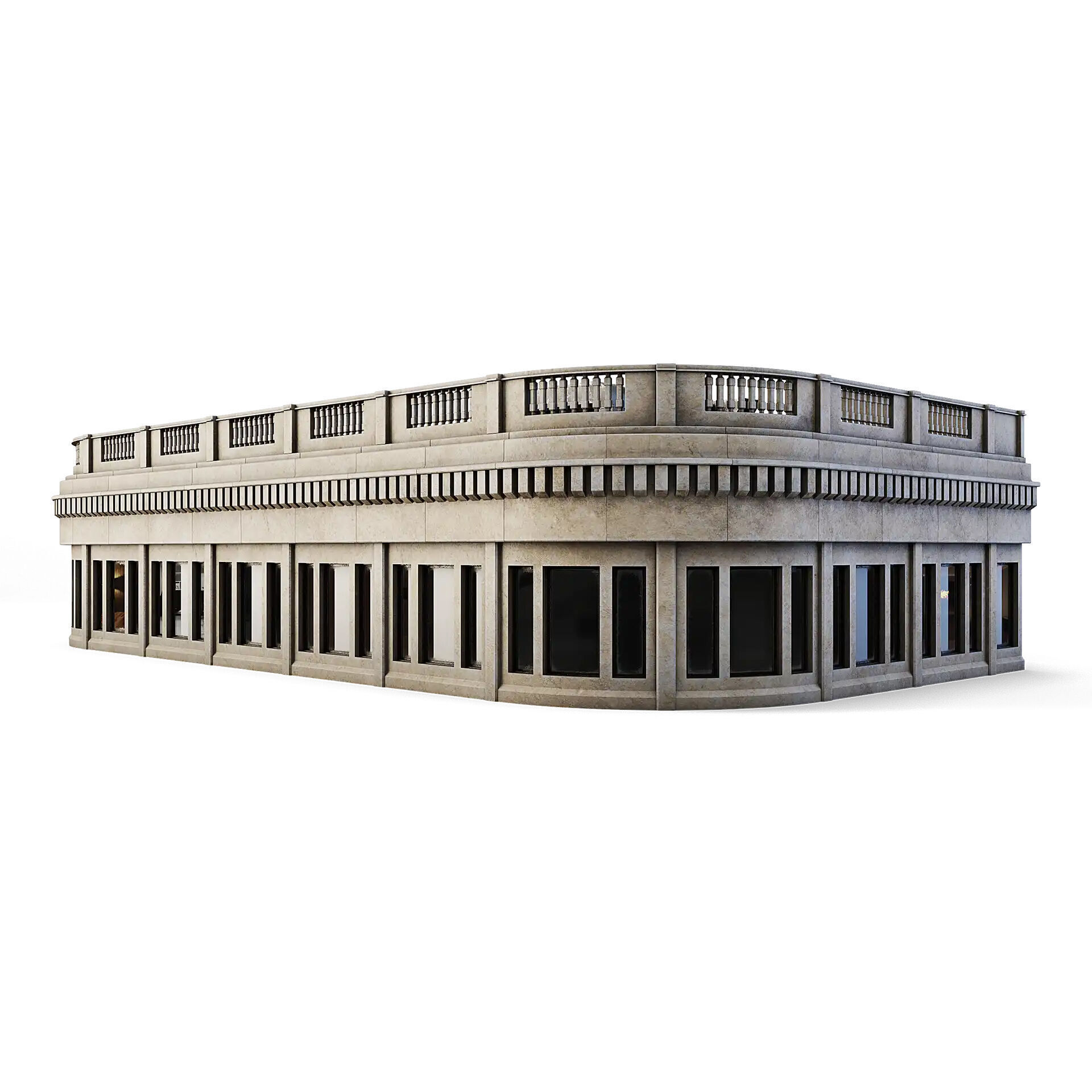 Tenement Building Roof Floor Low-poly 3D model_1