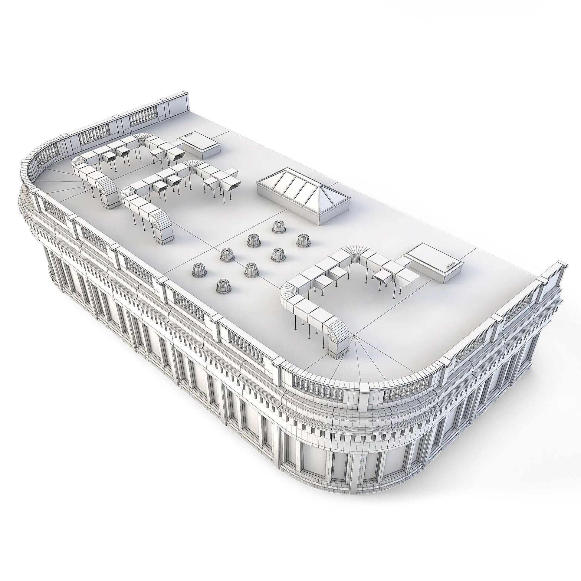 Tenement Building Roof Floor Low-poly 3D model_7