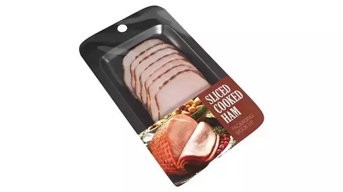 Sliced ham with packaging 02