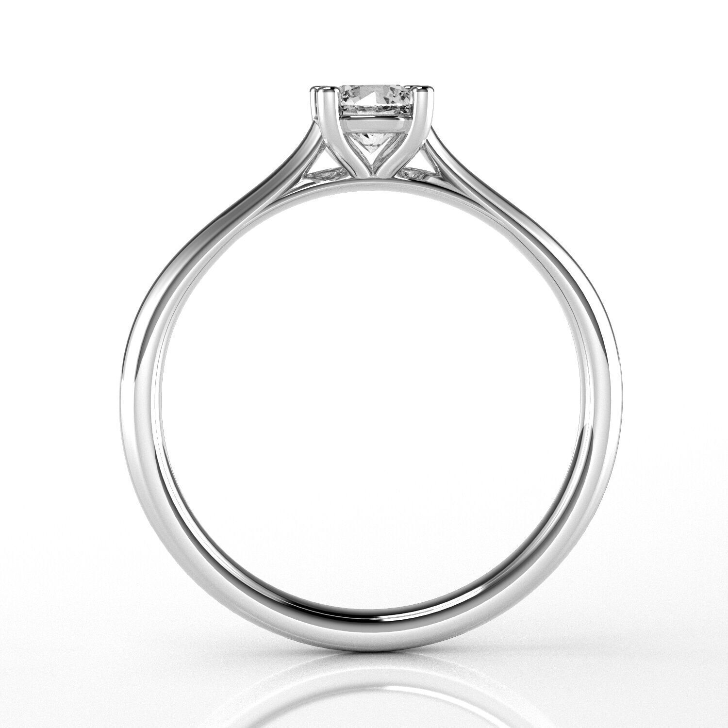Classic Shoulder Solitaire Ring - Round 4-3 mm - 30 carat points 3D print model_1