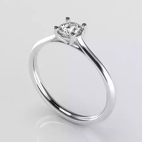 Classic Shoulder Solitaire Ring - Round 4-3 mm - 30 carat points