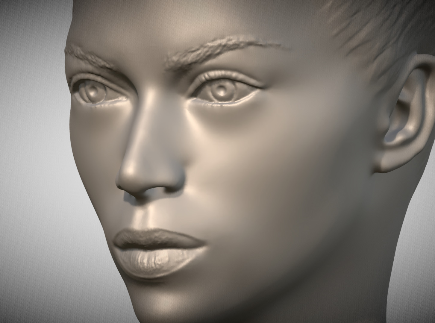 Attractive woman bust 3D printing ready 9 3D print model_13