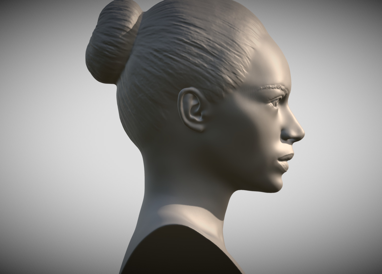 Attractive woman bust 3D printing ready 9 3D print model_7