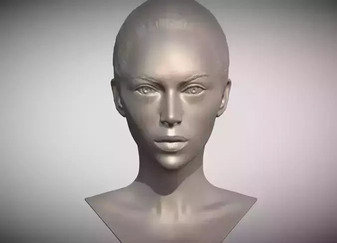 Attractive woman bust 3D printing ready 9