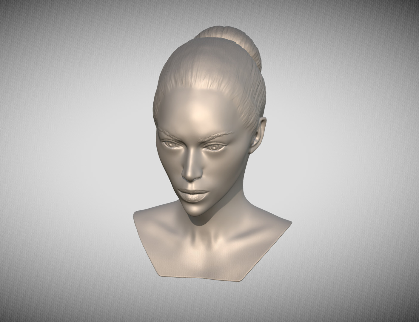Attractive woman bust 3D printing ready 9 3D print model_17
