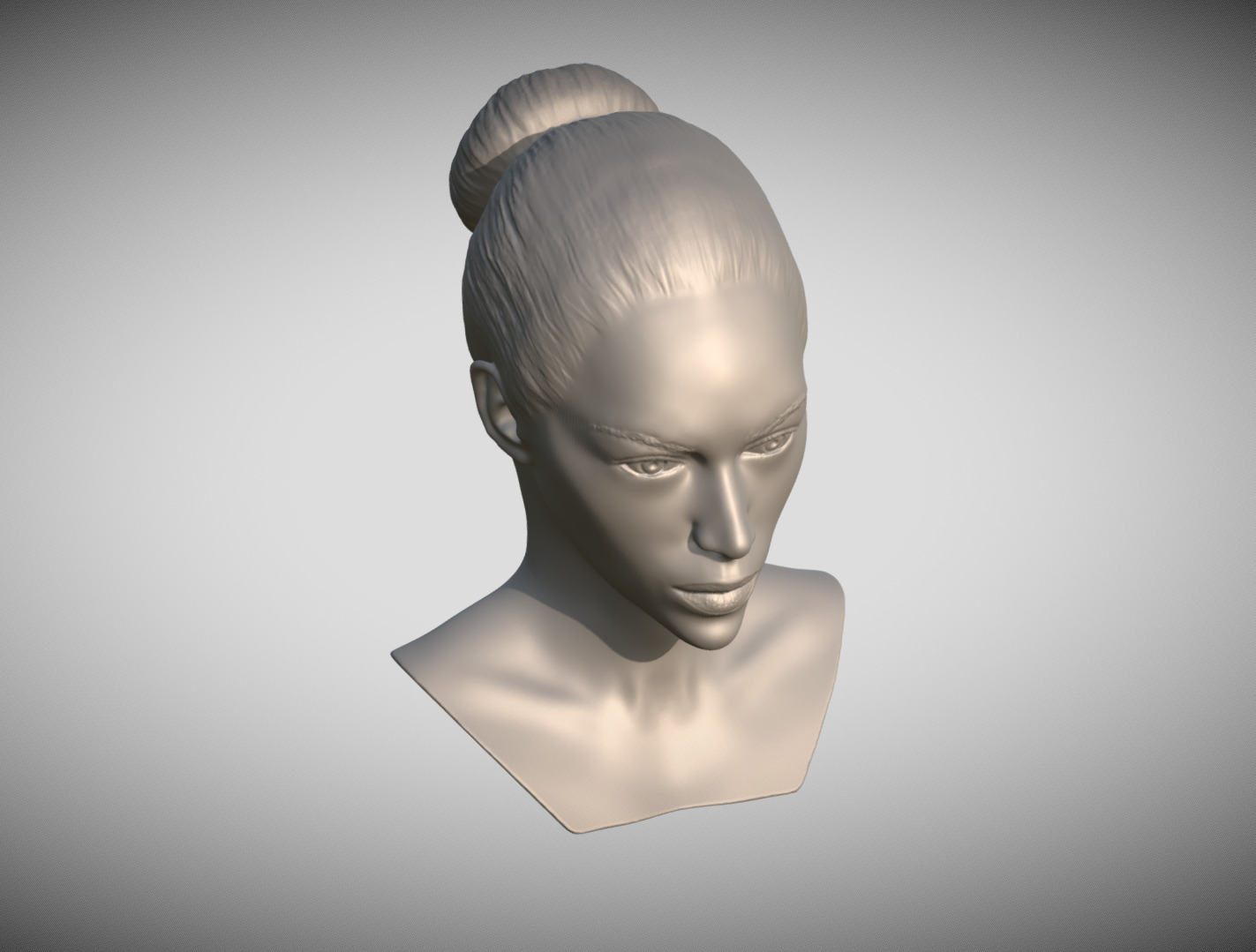Attractive woman bust 3D printing ready 9 3D print model_16