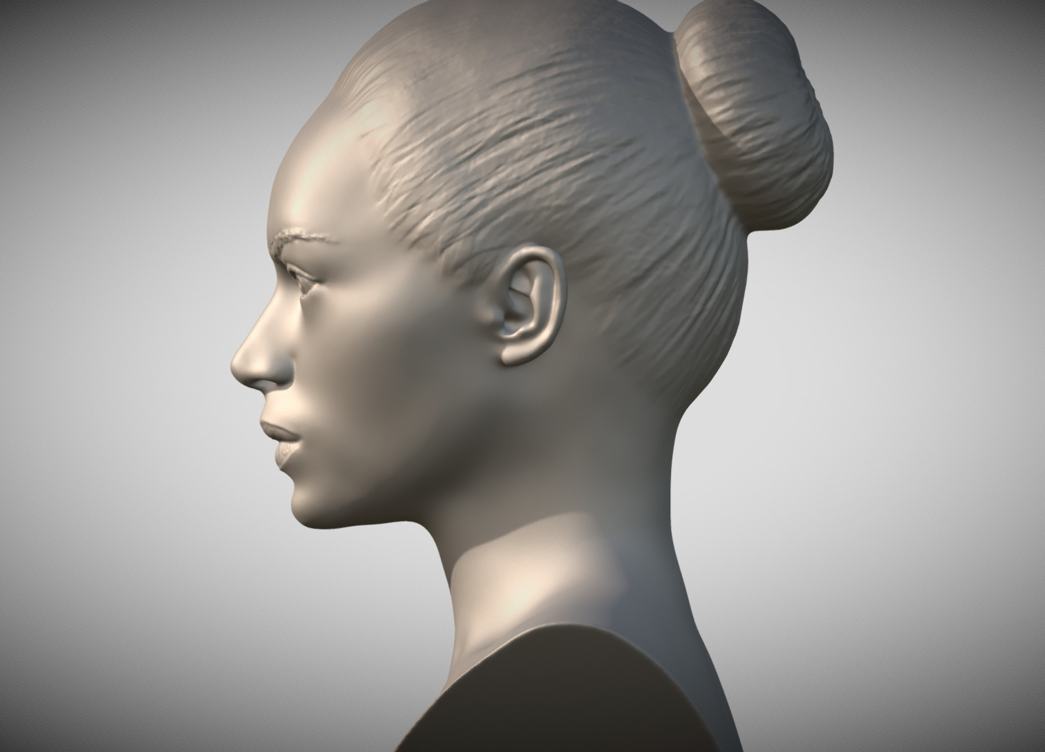 Attractive woman bust 3D printing ready 9 3D print model_4