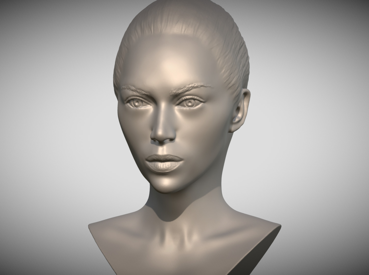 Attractive woman bust 3D printing ready 9 3D print model_1
