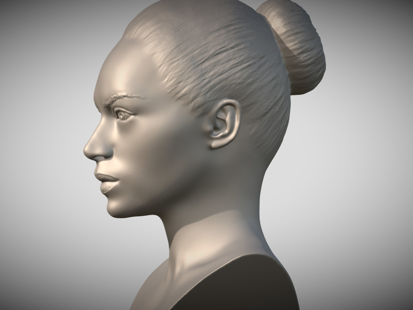 Attractive woman bust 3D printing ready 9 3D print model_3