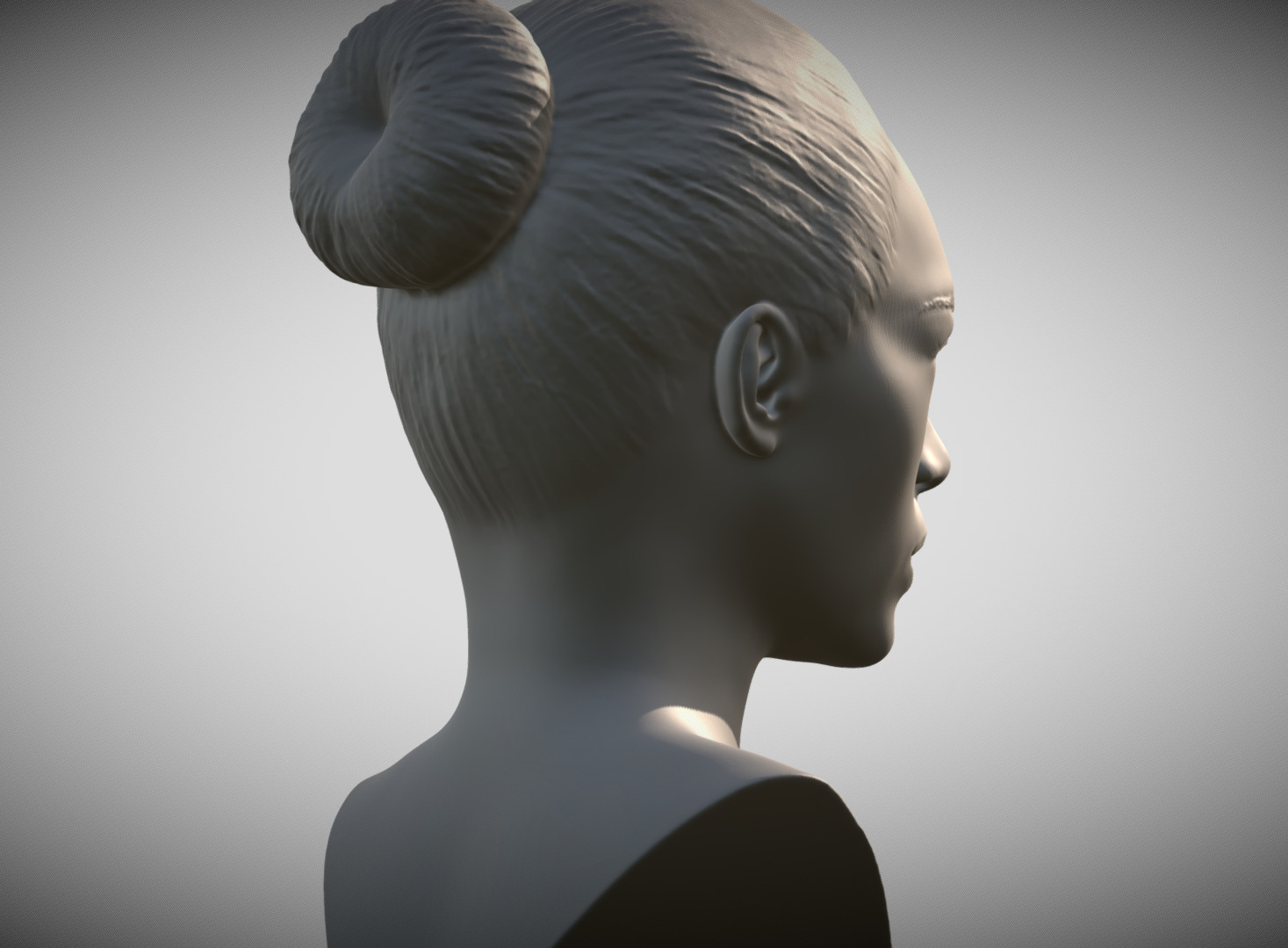 Attractive woman bust 3D printing ready 9 3D print model_6