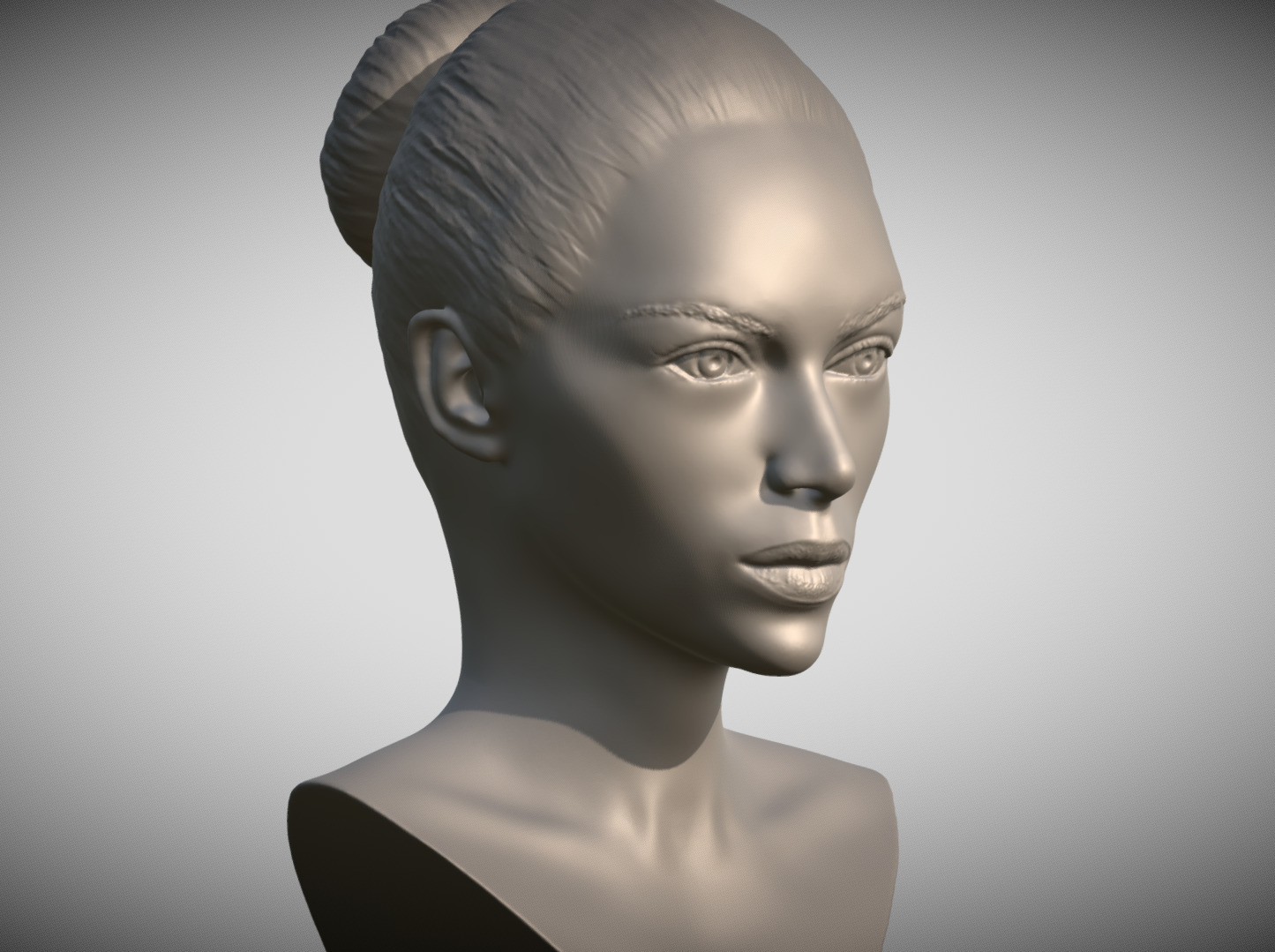 Attractive woman bust 3D printing ready 9 3D print model_8