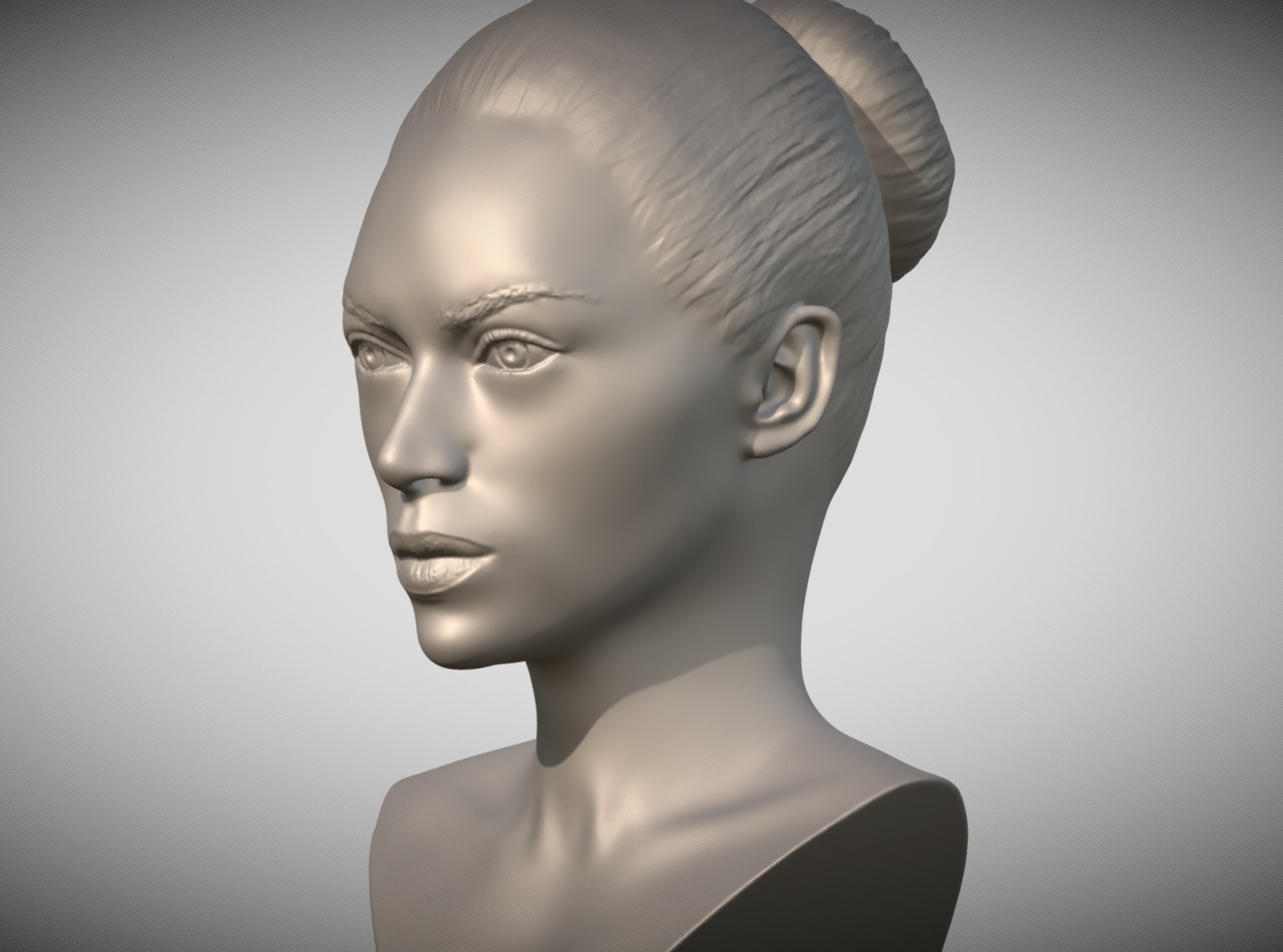 Attractive woman bust 3D printing ready 9 3D print model_2