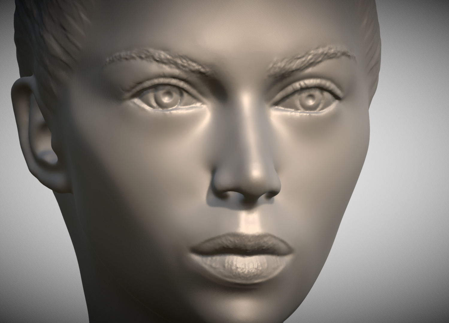 Attractive woman bust 3D printing ready 9 3D print model_12
