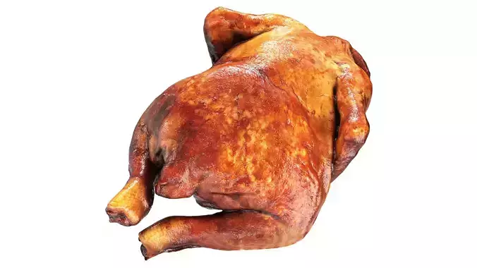 Smoked chicken whole Low-poly 3D model
