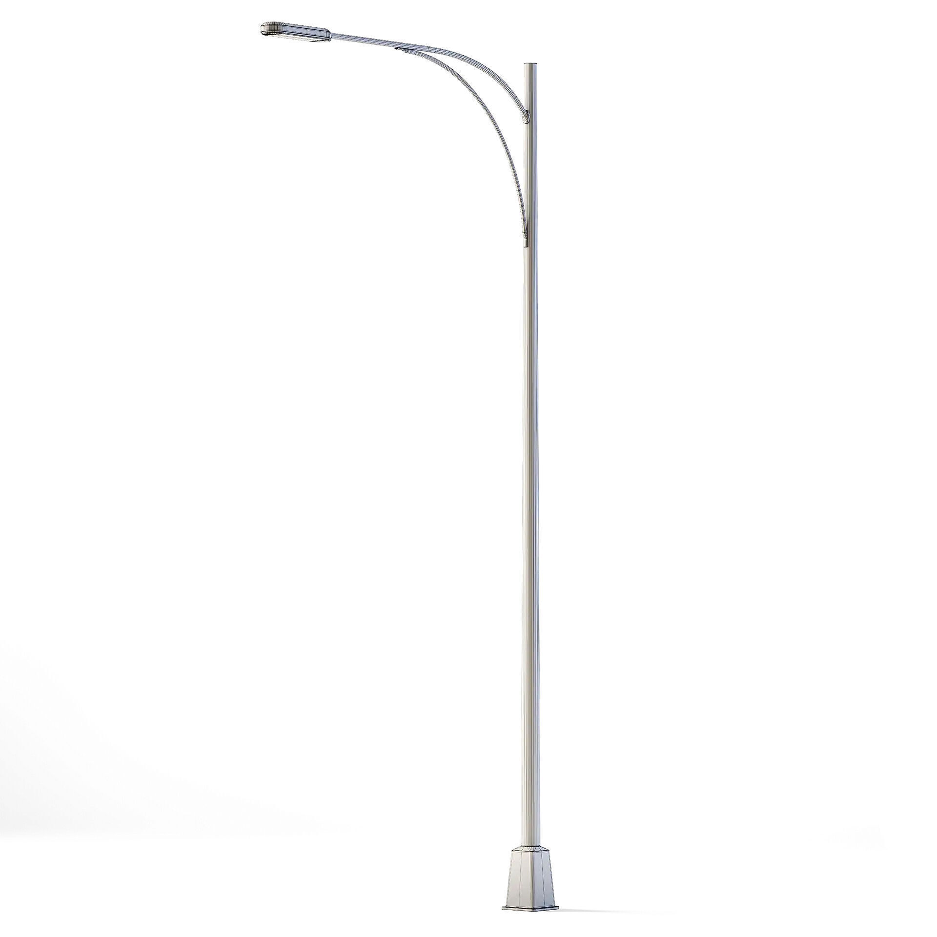 Tall Street Lamp Low-poly 3D model_7