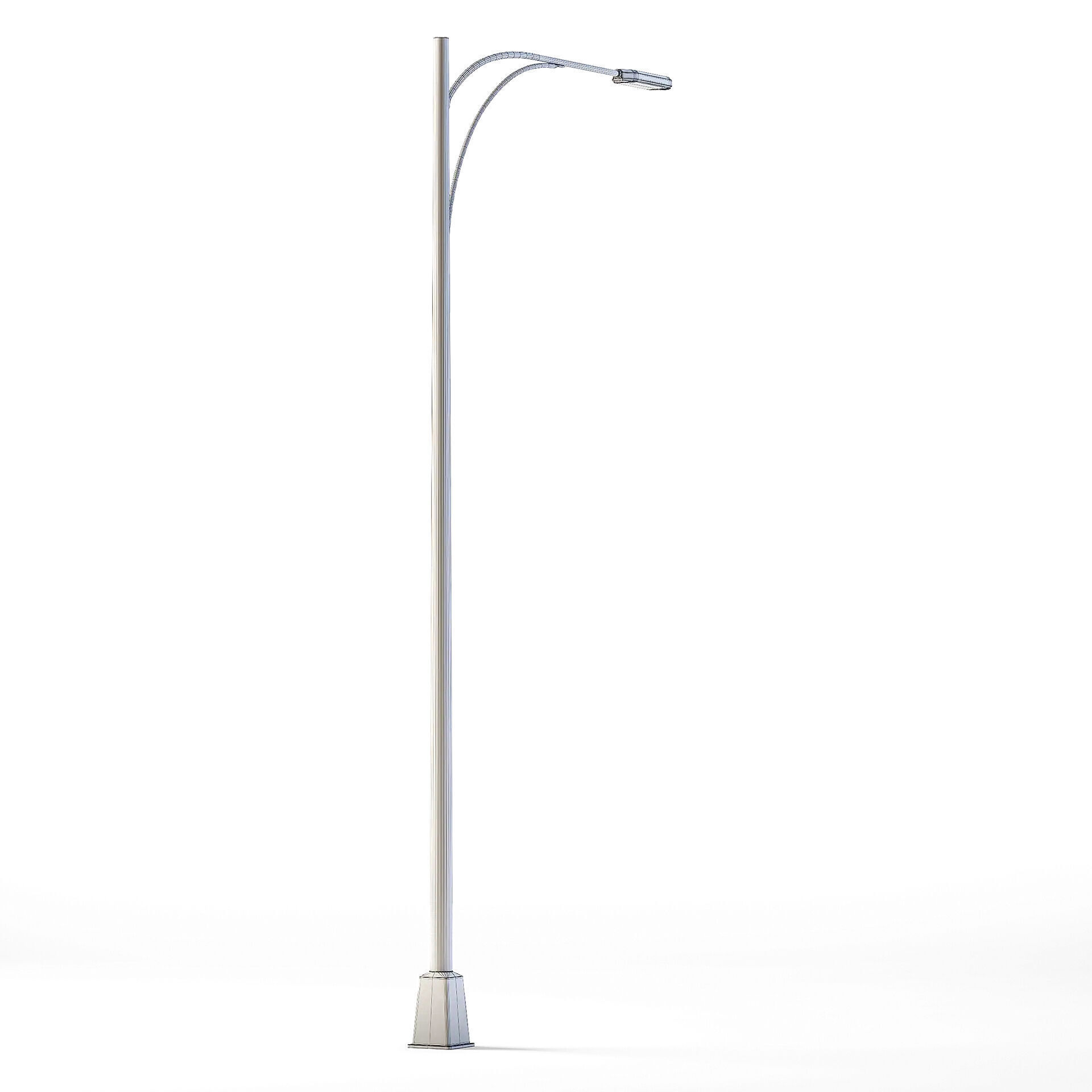 Tall Street Lamp Low-poly 3D model_5