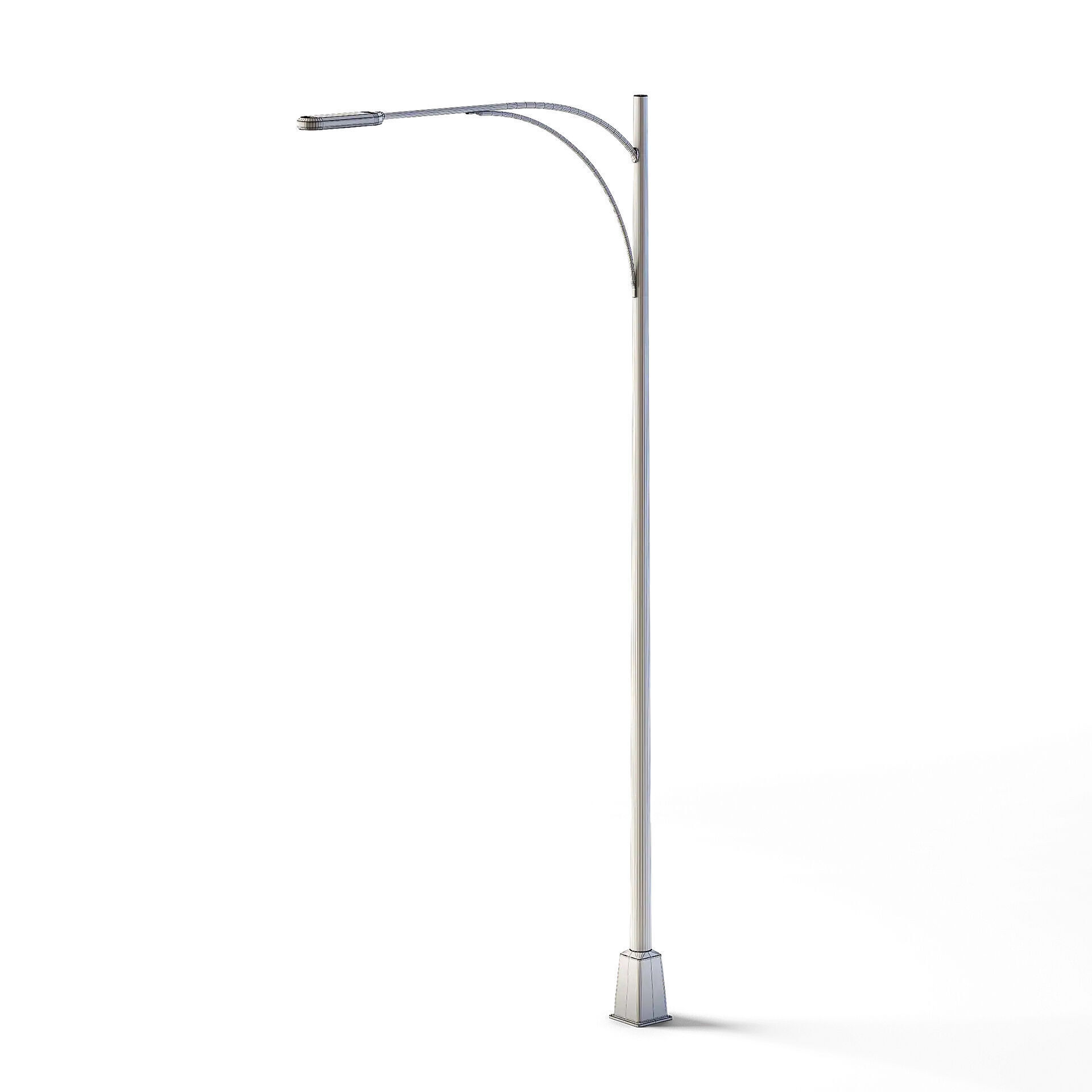 Tall Street Lamp Low-poly 3D model_3