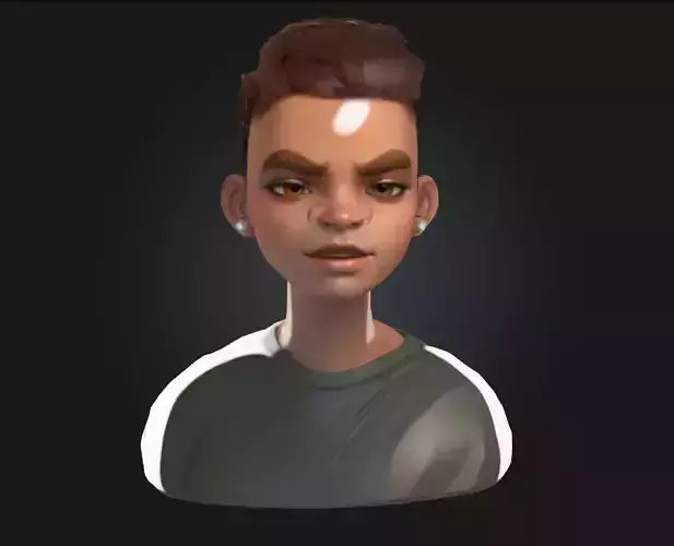 Afro-American Boy  Youthful Energy and Cultural Identity